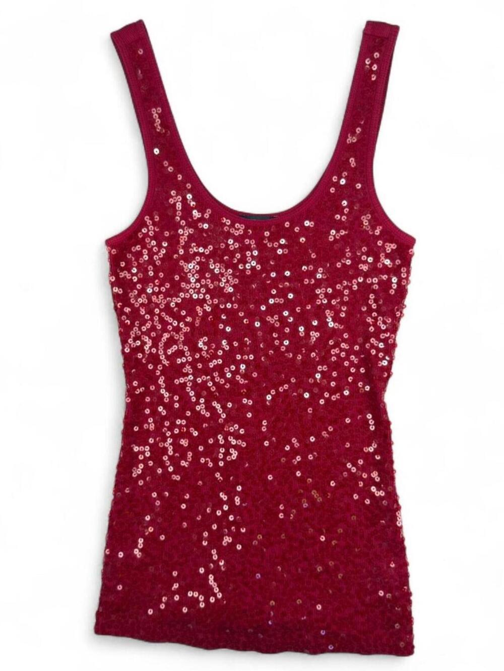Express red sequin tank top